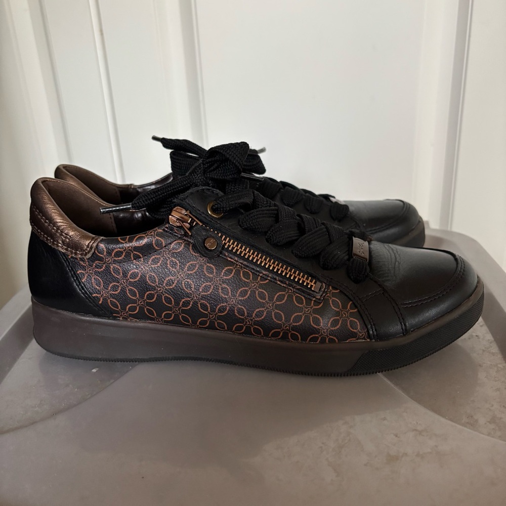 Ara Black and Brown Patterned Sneakers